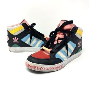 Adidas Men Sz 5 Hard Court High Multicolor Athletic Shoes Sneakers FV7292 Custom